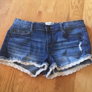 Mudd Girls Jean Shorts with lace size 11